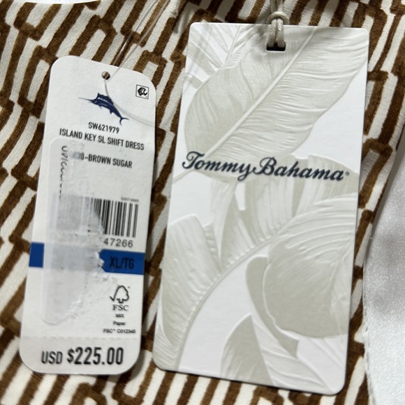 NWT TOMMY BAHAMA Island Key Geometric Print Silk Sleeveless Shift Dress - Picture 8 of 10